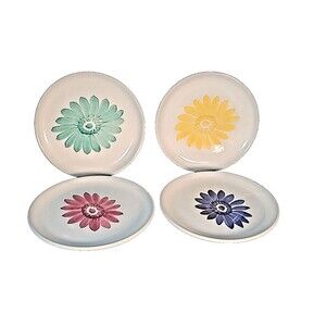 Vintage Paradox Set Of 4 Flower Dessert Plates/Salad 7" in diameter  BOHO- Italy